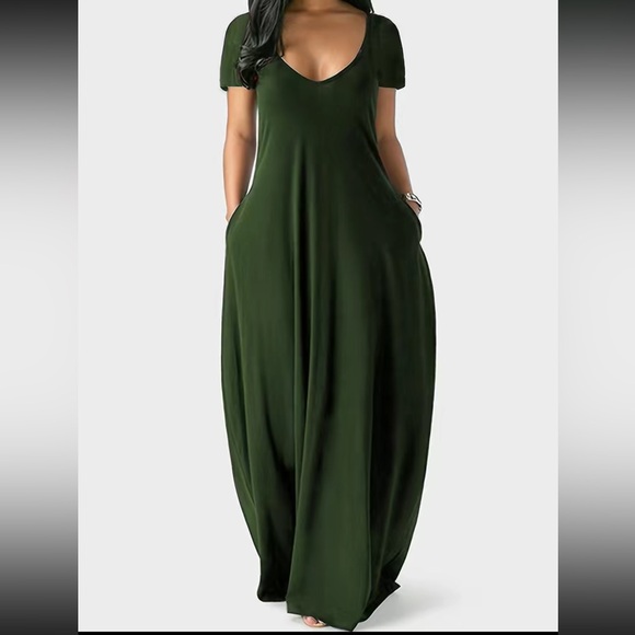 Boho burgundy side pockets comfy maxi dress - Picture 9 of 16